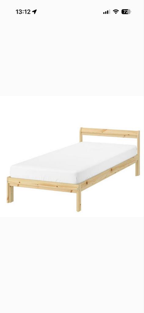 IKEA Neiden bed met lattenbodem 90x200, Ophalen, 90 cm, Eenpersoons, Wit
