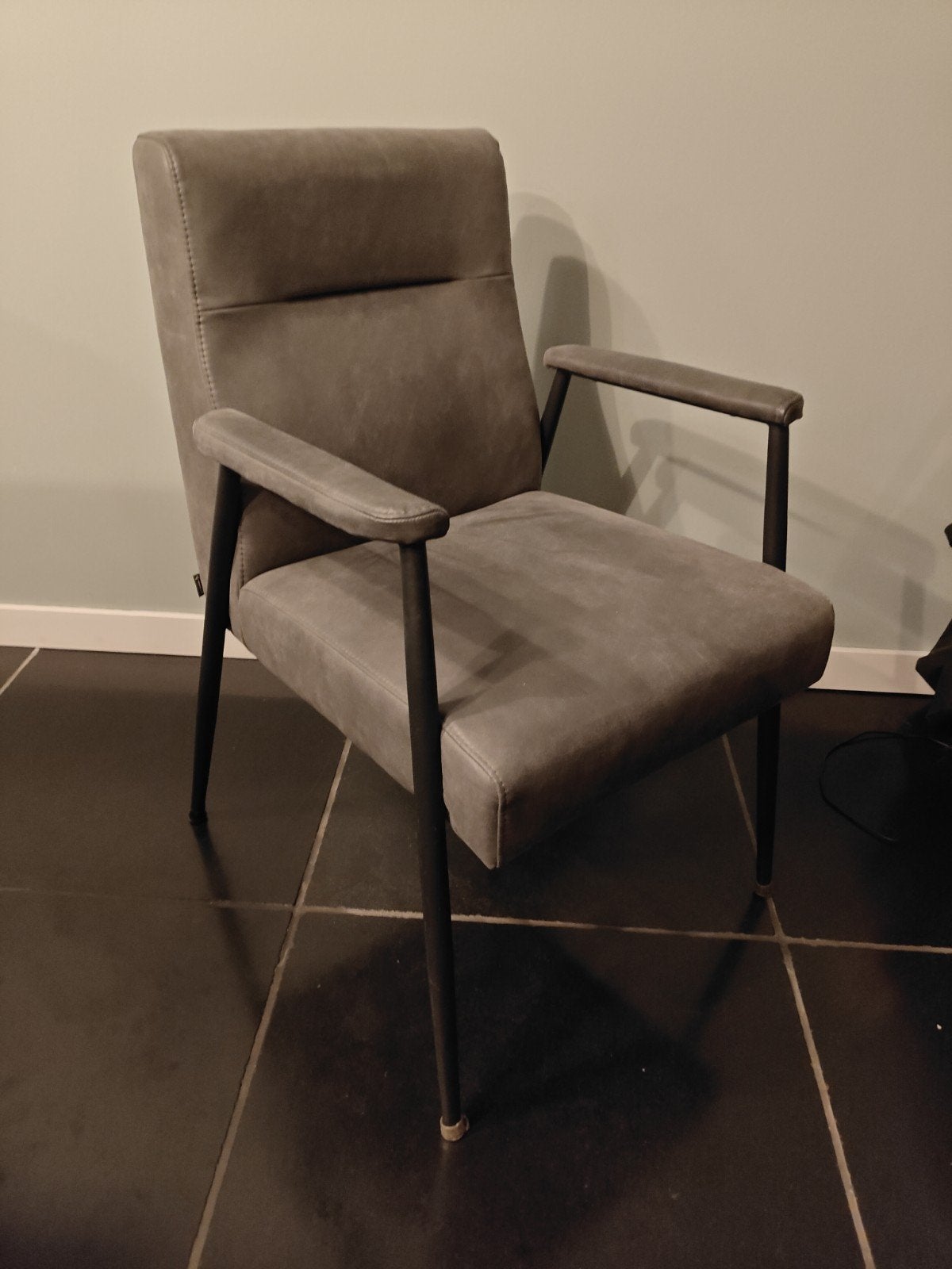 3x Goossens eetkamerstoelen grijs, Ophalen, Gebruikt, Drie, Metaal