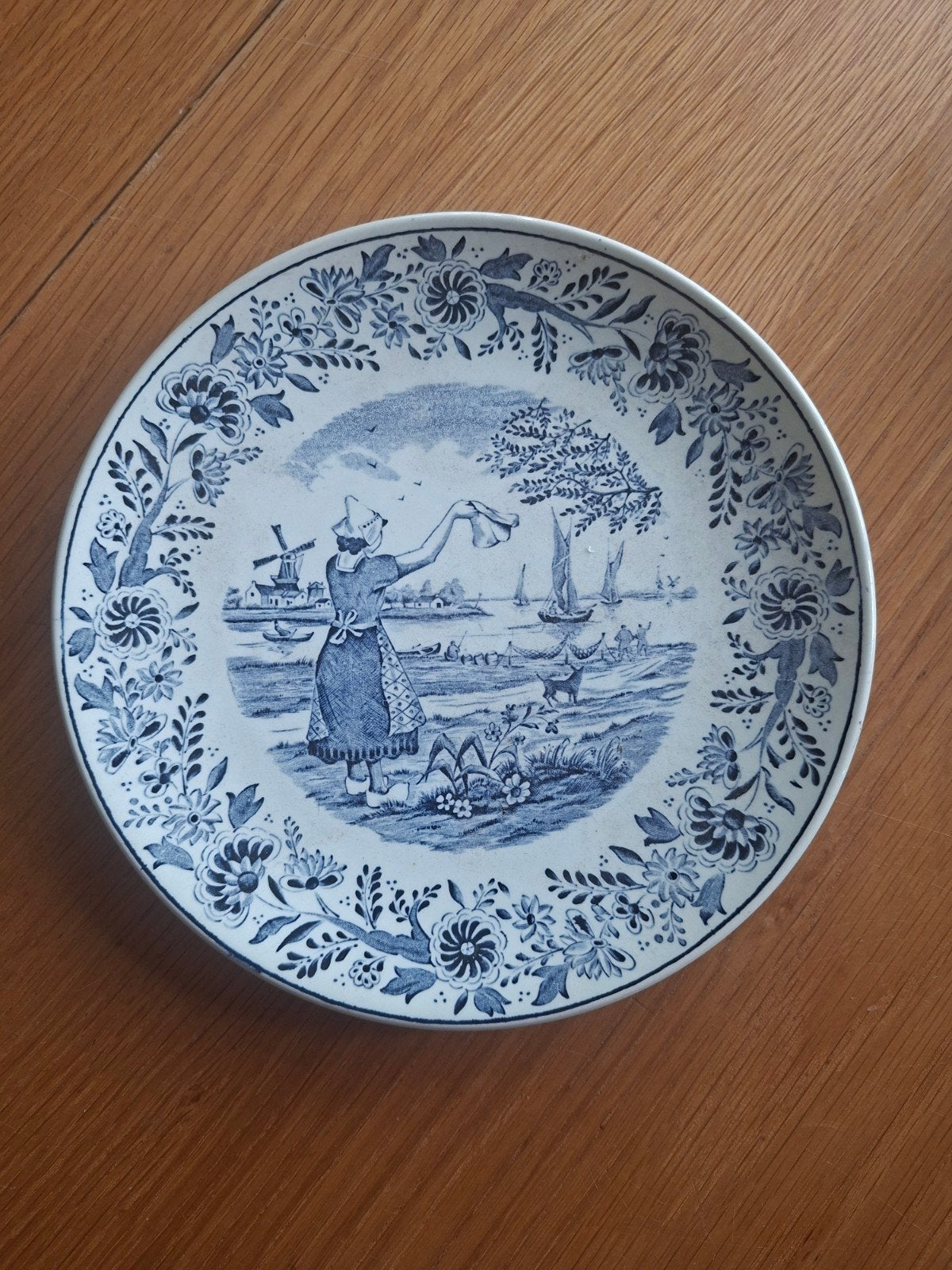Antiek Delfts Blauw Wandbord - Afscheid, Antiek en Kunst, Ophalen of Verzenden