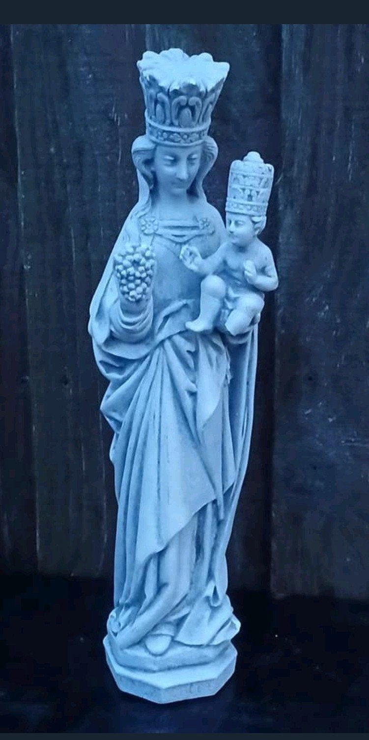 Maria met kind stenen beeld - Religieuze decoratie, Ophalen of Verzenden