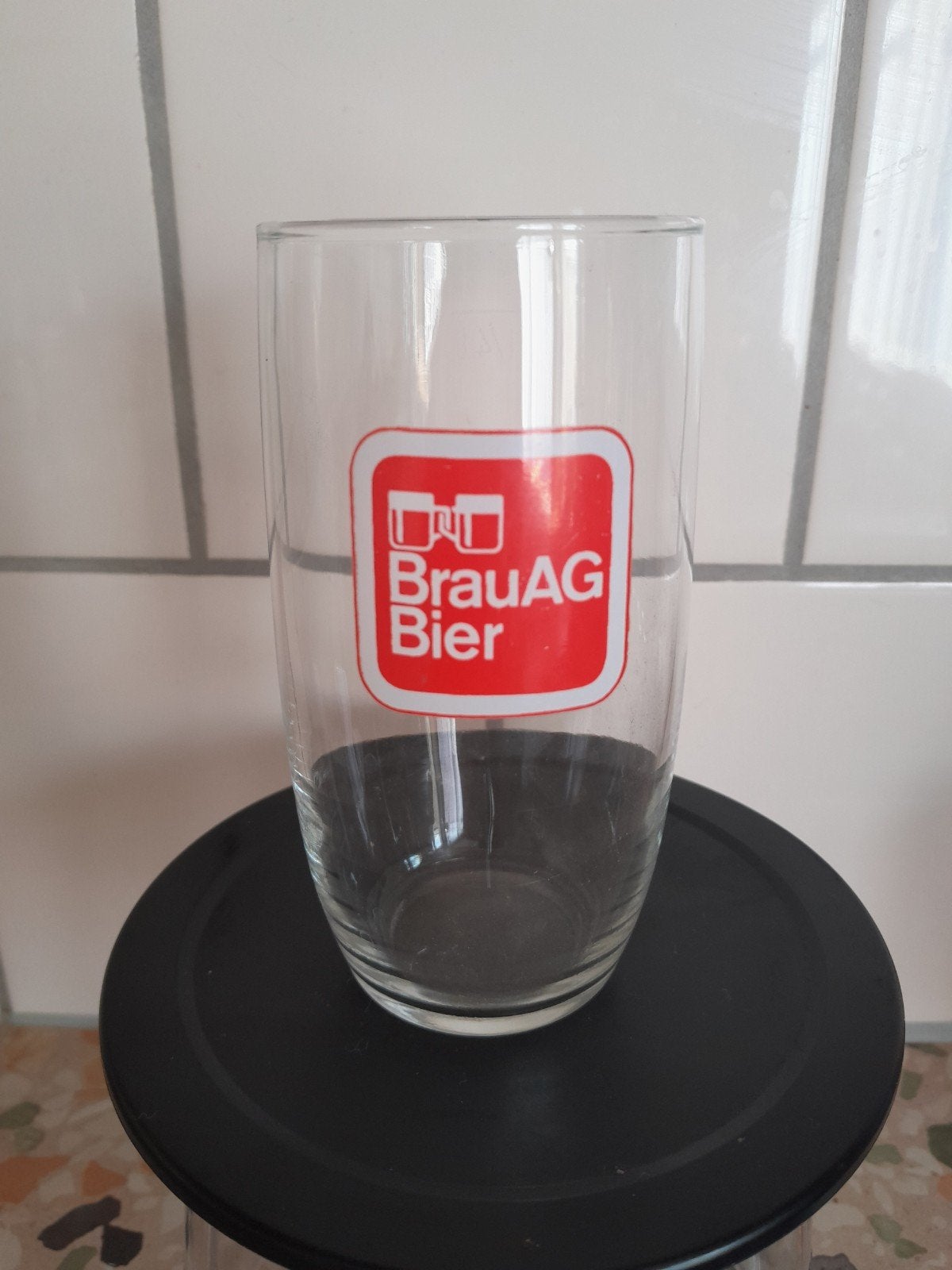 BrauAG Bier glas - Vintage bierglas, Ophalen, Gebruikt, Glas of Glazen