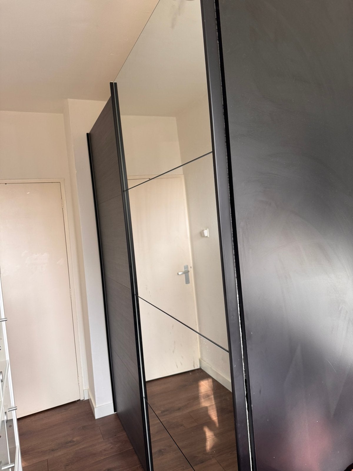 Kledingkast met spiegel, Huis en Inrichting, Kasten | Kledingkasten, Ophalen, Gebruikt, 50 tot 75 cm, 200 cm of meer