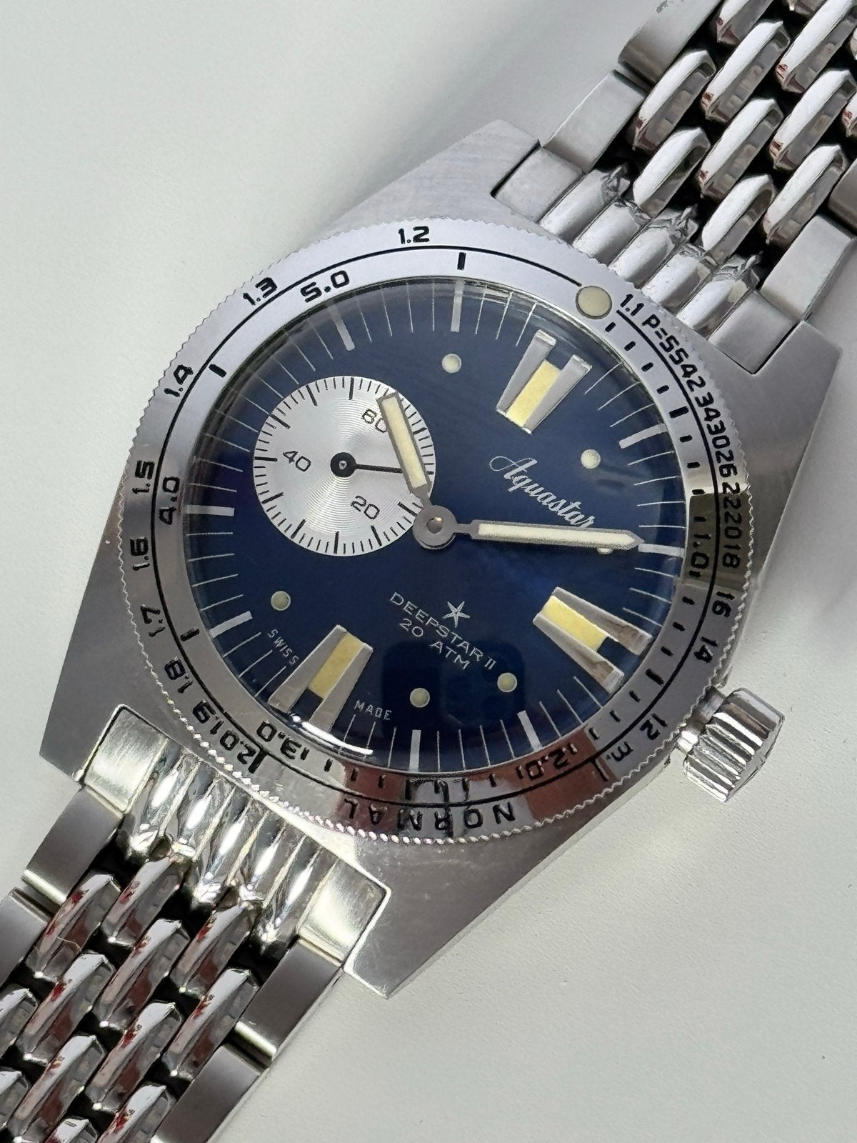 Aquastar Deepstar II (Blue Ray) - Uitstekende staat, Overige merken, Staal, Polshorloge, Ophalen of Verzenden