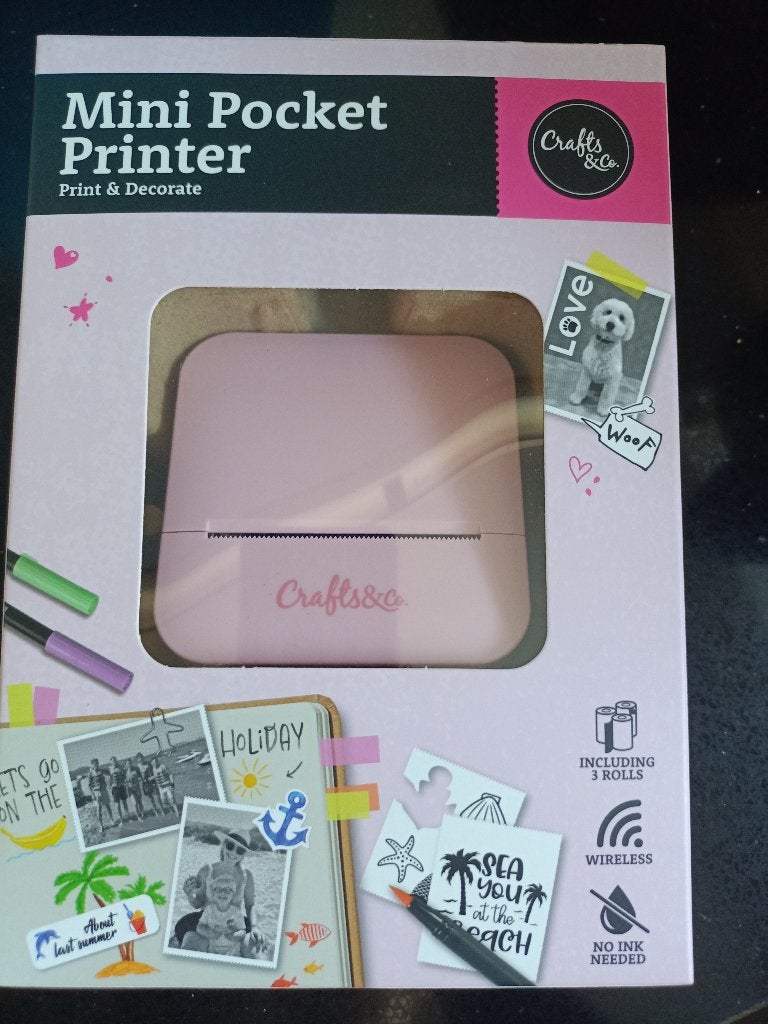 Mini pocket printer Action roze NIEUW IN DOOS, Computers en Software, Pocketprinters, Ophalen of Verzenden, Nieuw