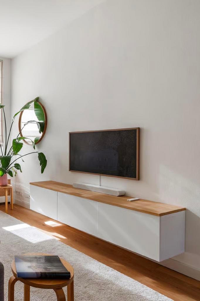Ikea Besta TV meubel - met eikenhouten toppaneel - nieuw!, Ophalen, Zo goed als nieuw, 25 tot 50 cm, Minder dan 100 cm