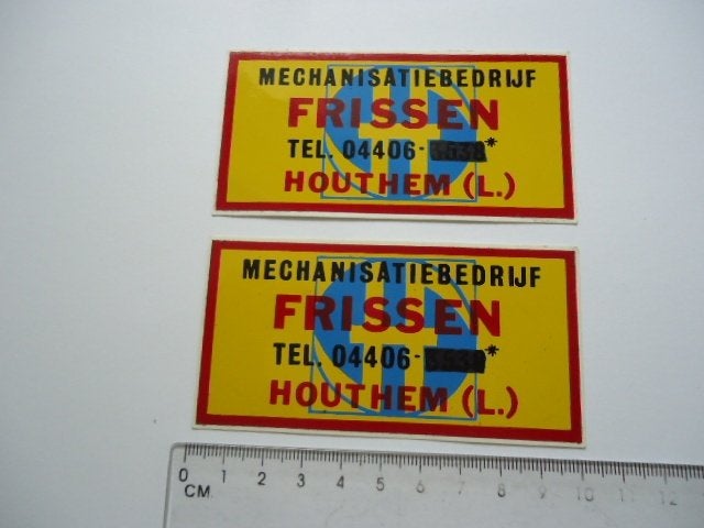 sticker oud Houthem Landbouw machine FRISSEN valkenburg L, Verzenden, Zo goed als nieuw, Bedrijf of Vereniging