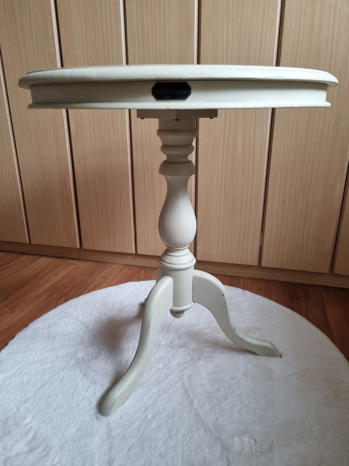 Bijzettafel tafel brocant shabby, Ophalen, Rond, Minder dan 55 cm