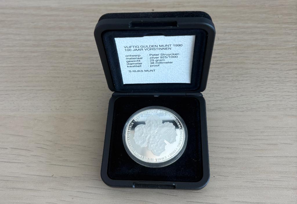50 gulden  Vier Vorstinnen, Postzegels en Munten, Munten | Nederland, Verzenden, Koningin Beatrix, 50 gulden, Zilver