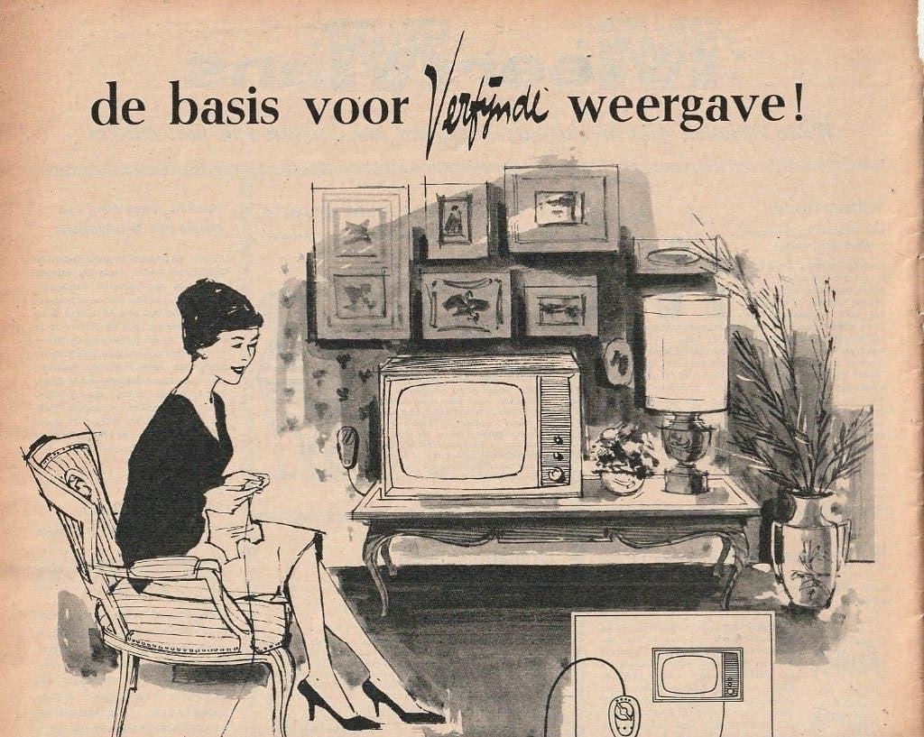 Retro reclame 1960 PTT draadomroep wat een weelde, Verzenden, Overige typen