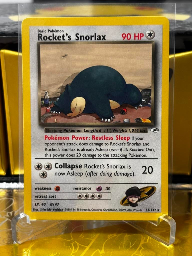 Rocket's Snorlax (GH 33) Gym Heroes, Ophalen of Verzenden, Nieuw, Losse kaart