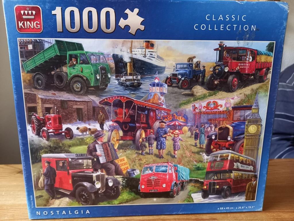 Nostalgie puzzel 1000 stukjes, Ophalen of Verzenden, 500 t/m 1500 stukjes, Zo goed als nieuw, Legpuzzel