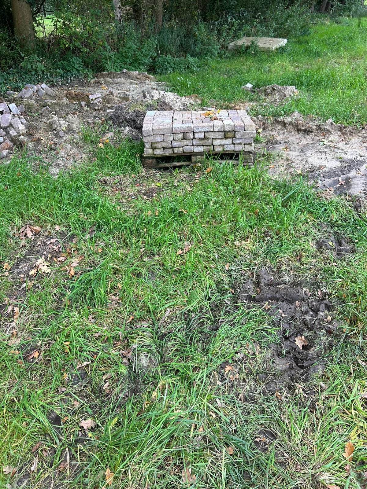 Gratis straatklinkers circa 18m2, Tuin en Terras, Ophalen, Gebruikt, Klinkers, 10 m² of meer