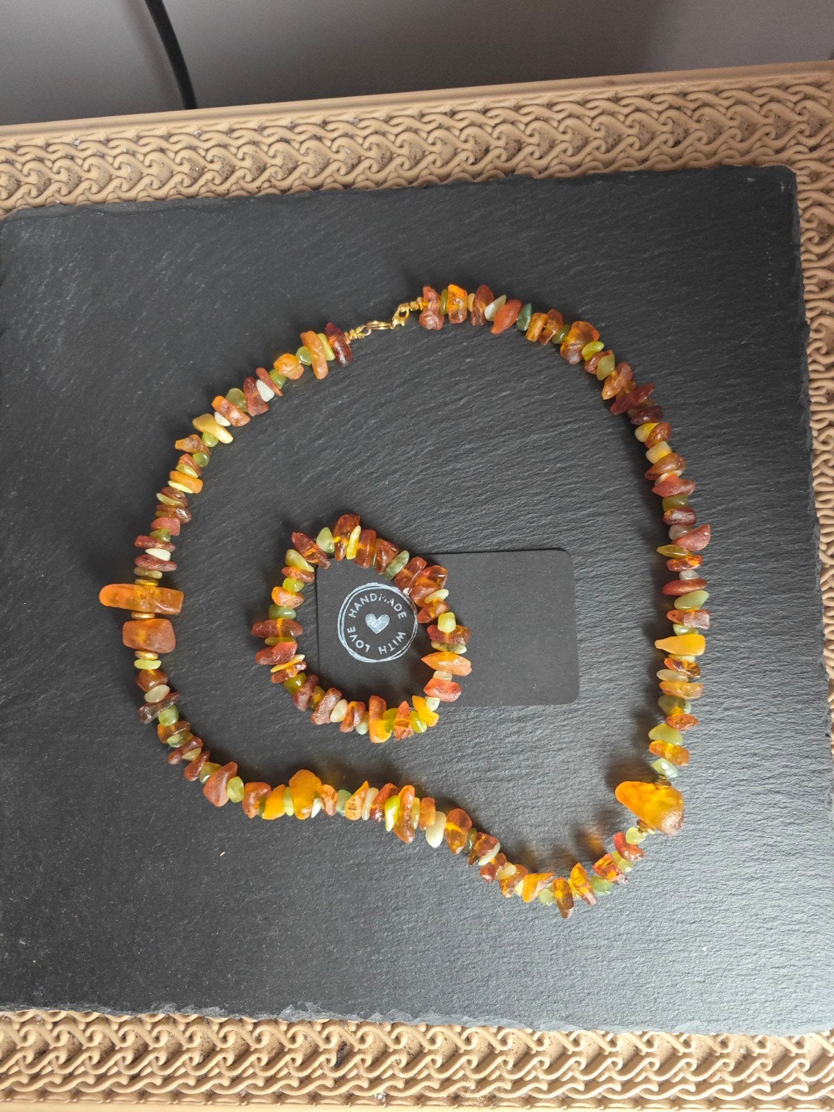 Baltische Barnsteen & Amazoniet (Armband & Kettin, Sieraden, Tassen en Uiterlijk, Overige materialen, Overige kleuren, Nieuw, Ophalen of Verzenden