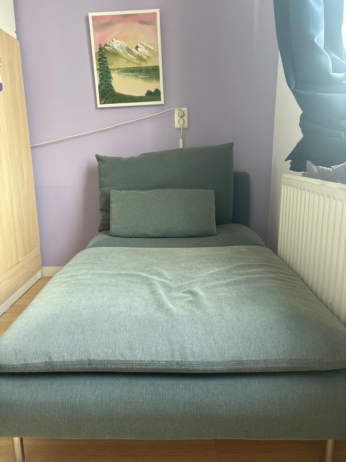Comfortabele IKEA bank/ligstoel - Groen, Ophalen, Gebruikt, Eenpersoons, Minder dan 150 cm