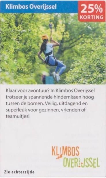 Klimbos Overijssel 25% kortingsbon, Drie personen of meer, Kortingsbon, Overige typen