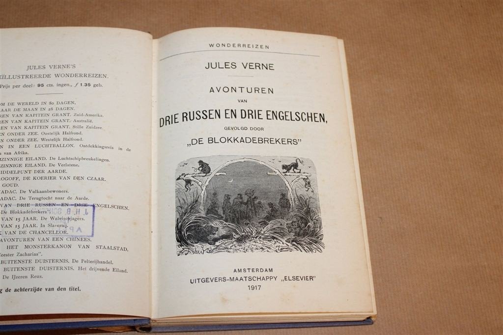 Avonturen 3 Russen, 3 Engelse — Verne, met Zeldzaam SO 1917, Ophalen of Verzenden, Gelezen