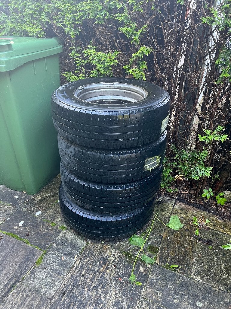 15 inch stalen velgen + michelin banden Fiat Ducato camper, Ophalen