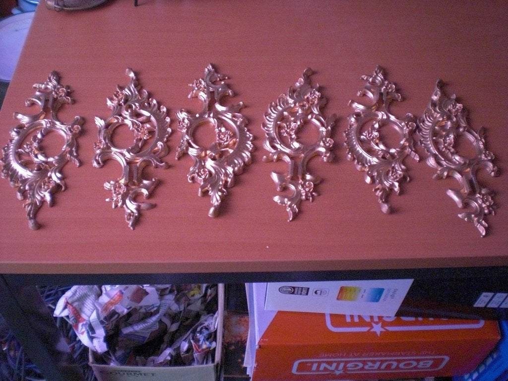barok wandornamenten 6 stuks, Vintage, Verzenden, Gebruikt, Overige typen