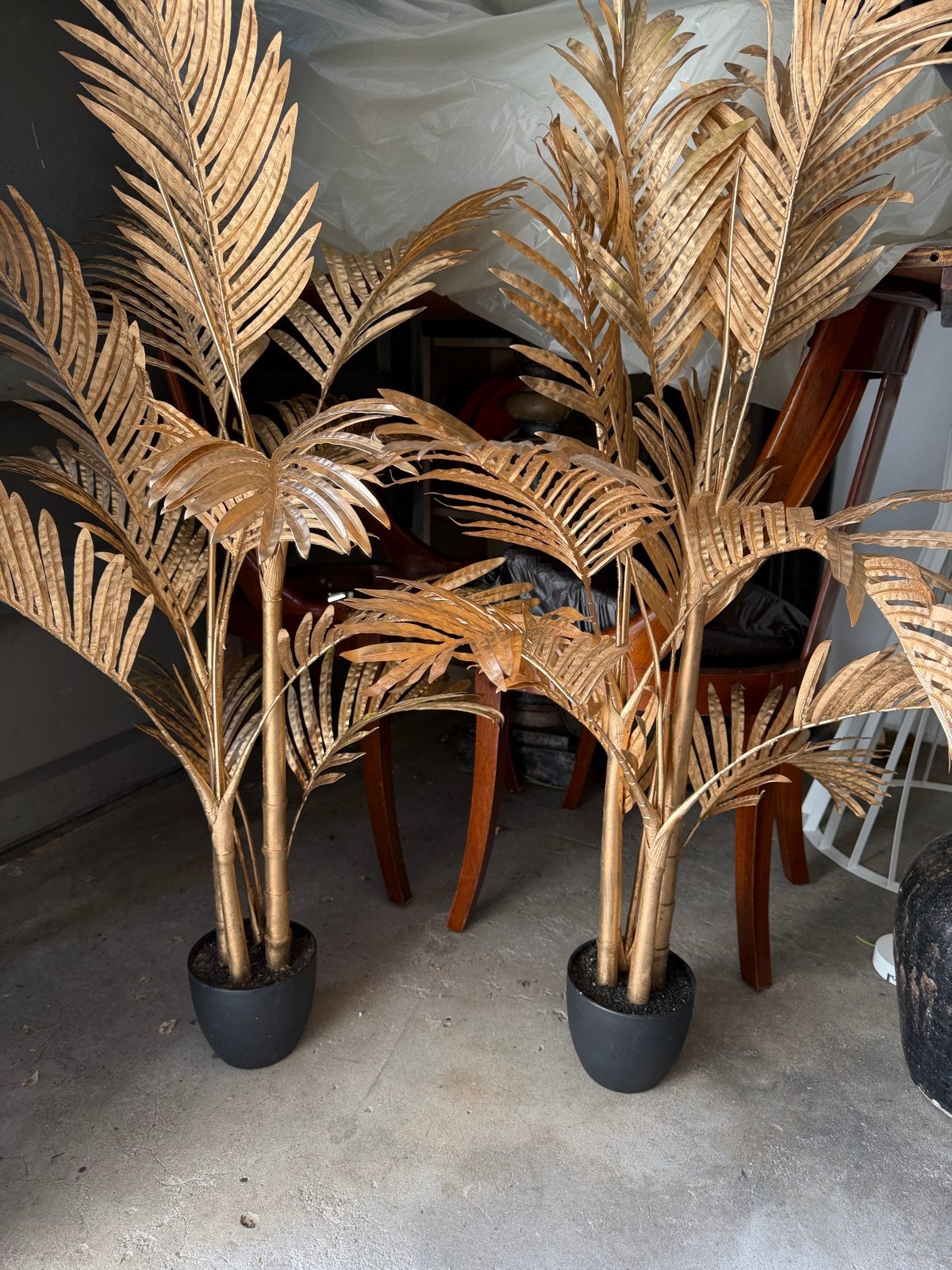 Gouden Kunstpalmen - Set van 2, Ophalen, Binnen, Gebruikt, Kunstplant