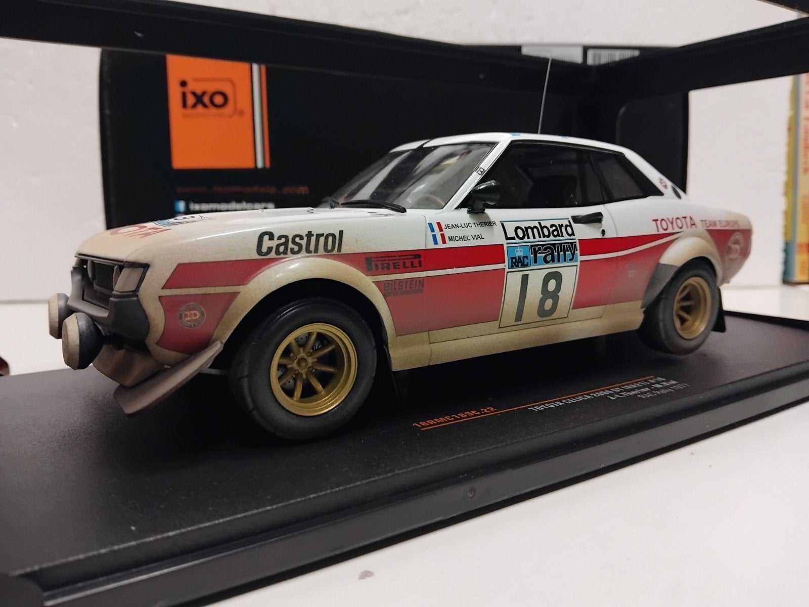 Toyota Celica 2000 GT RAC Rally #18 IXO metal 1:18 KRD, Ophalen of Verzenden, Zo goed als nieuw, Auto, Overige merken