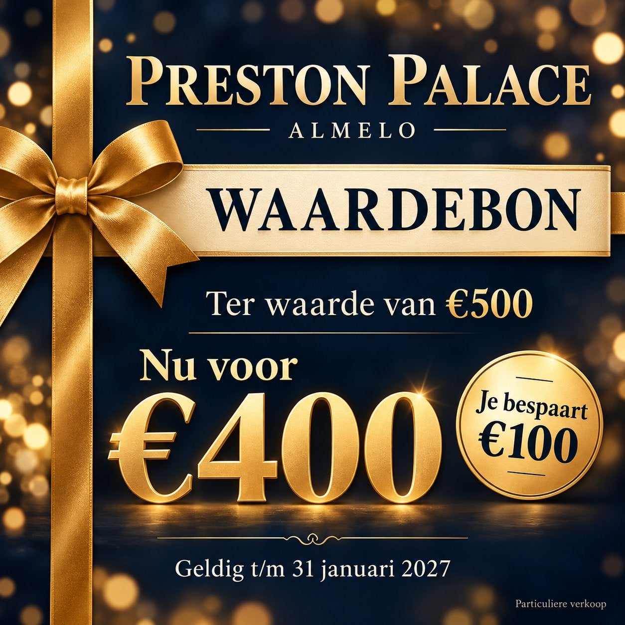 Waardebon voor Preston Palace Almelo, Tickets en Kaartjes, Cadeaubon, Pretpark