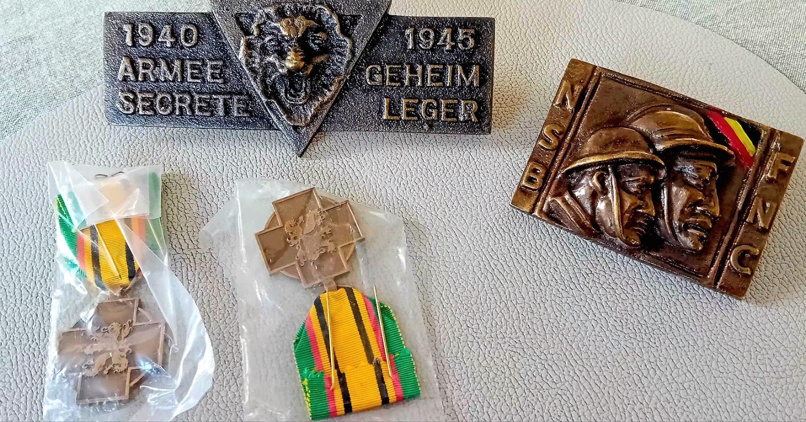 NSB en geheim leger (1940-1945) België, Verzamelen, Ophalen of Verzenden, Landmacht, Overige gebieden, Embleem of Badge