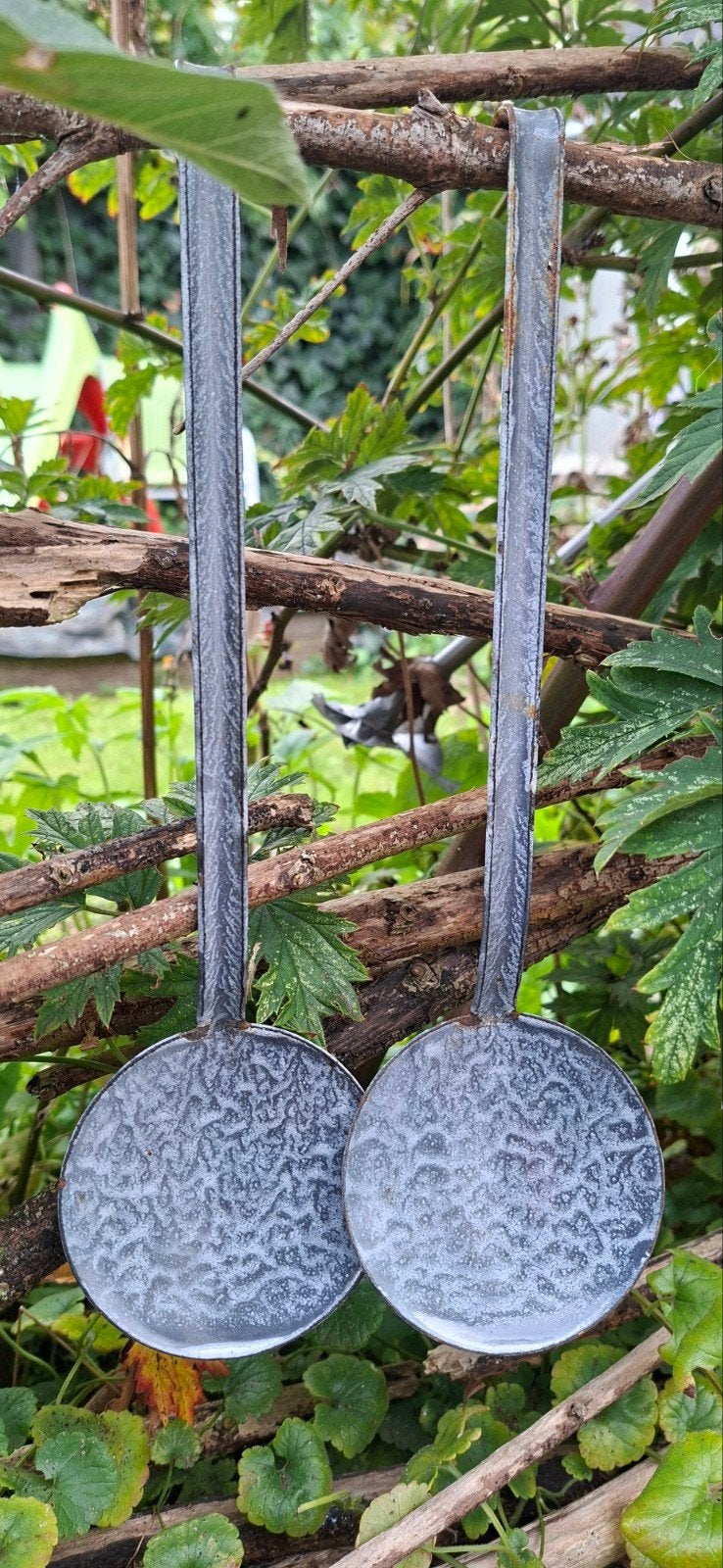 2 gewolkte emaille lepels, Antiek en Kunst, Ophalen of Verzenden