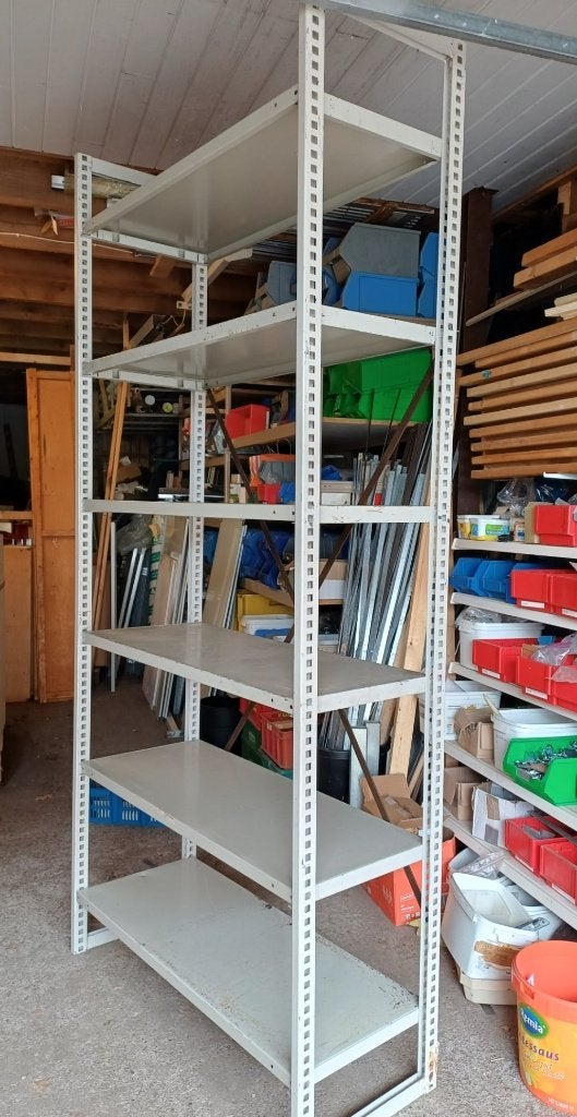 7 meter legbordstelling 225 x 41 -6 legborden per sectie, Ophalen, Gebruikt