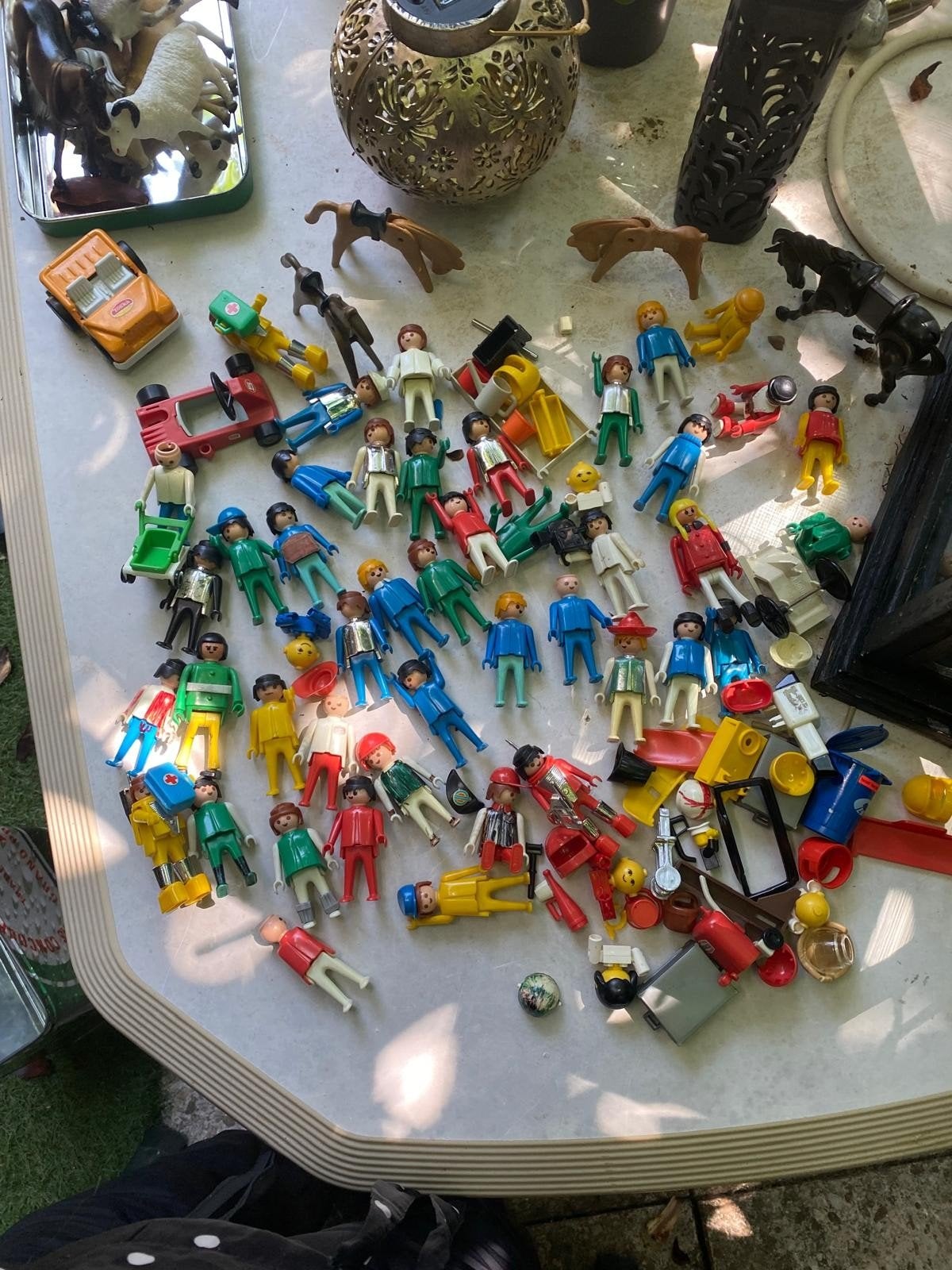 Playmobil 1974 Geobra - 44 poppetjes, 4 paarden,, Ophalen of Verzenden, Gebruikt