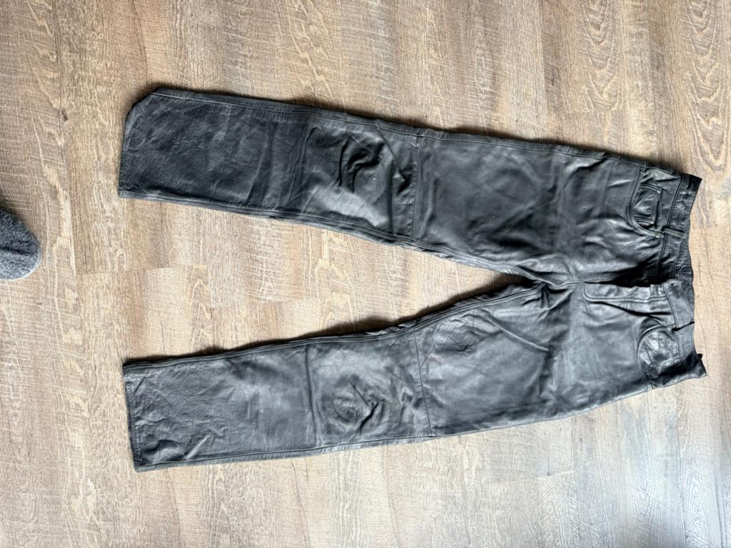 Leren broek maat 34 Large (L), Kleding | Heren, Broeken en Pantalons, Ophalen, Gedragen, Zwart