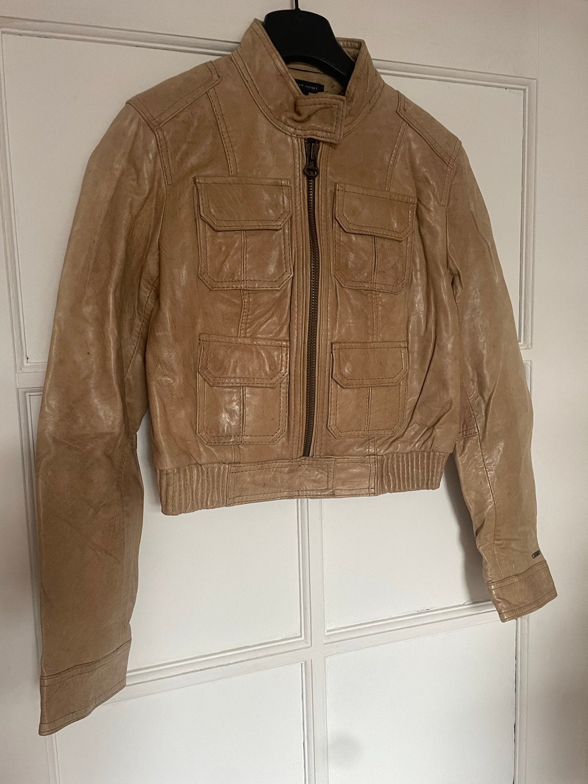 Tommy Hilfiger leren dames jack maat M, Ophalen of Verzenden, Nieuw, Maat 38/40 (M), Beige