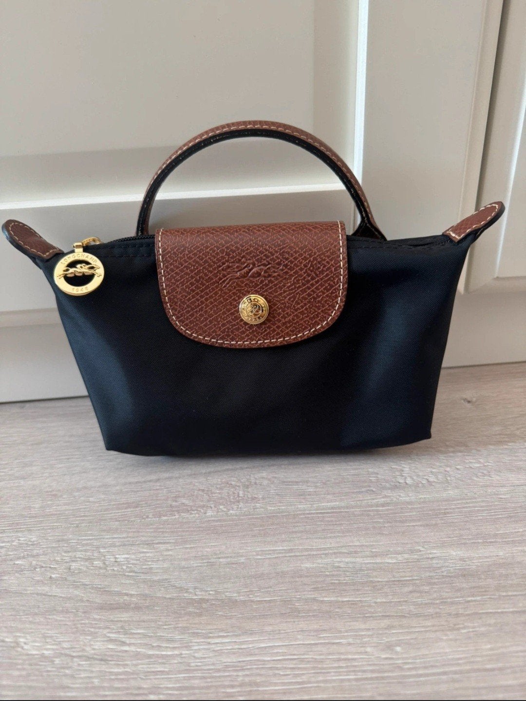 Longchamp tas dames zwart met schouderband bag long champ, Ophalen of Verzenden, Zo goed als nieuw, Zwart, Handtas