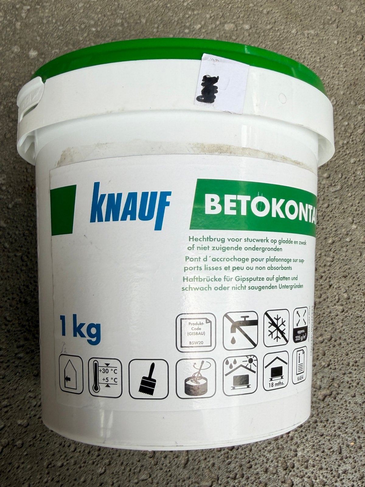 Knauf Betokontakt Hechtbrug 1kg - Voor gladde ondergronden, Doe-het-zelf en Verbouw, Ophalen of Verzenden, Nieuw