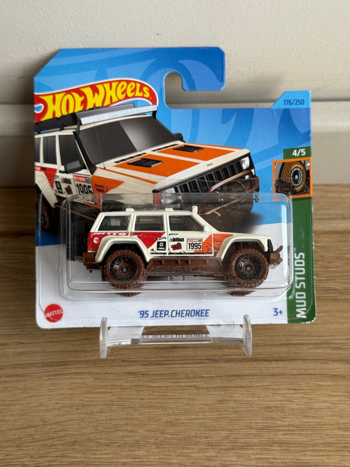 1995 Jeep Cherokee Hot Wheels Mainline TH Mud Studs 4/5, Hobby en Vrije tijd, Ophalen, Zo goed als nieuw, Auto