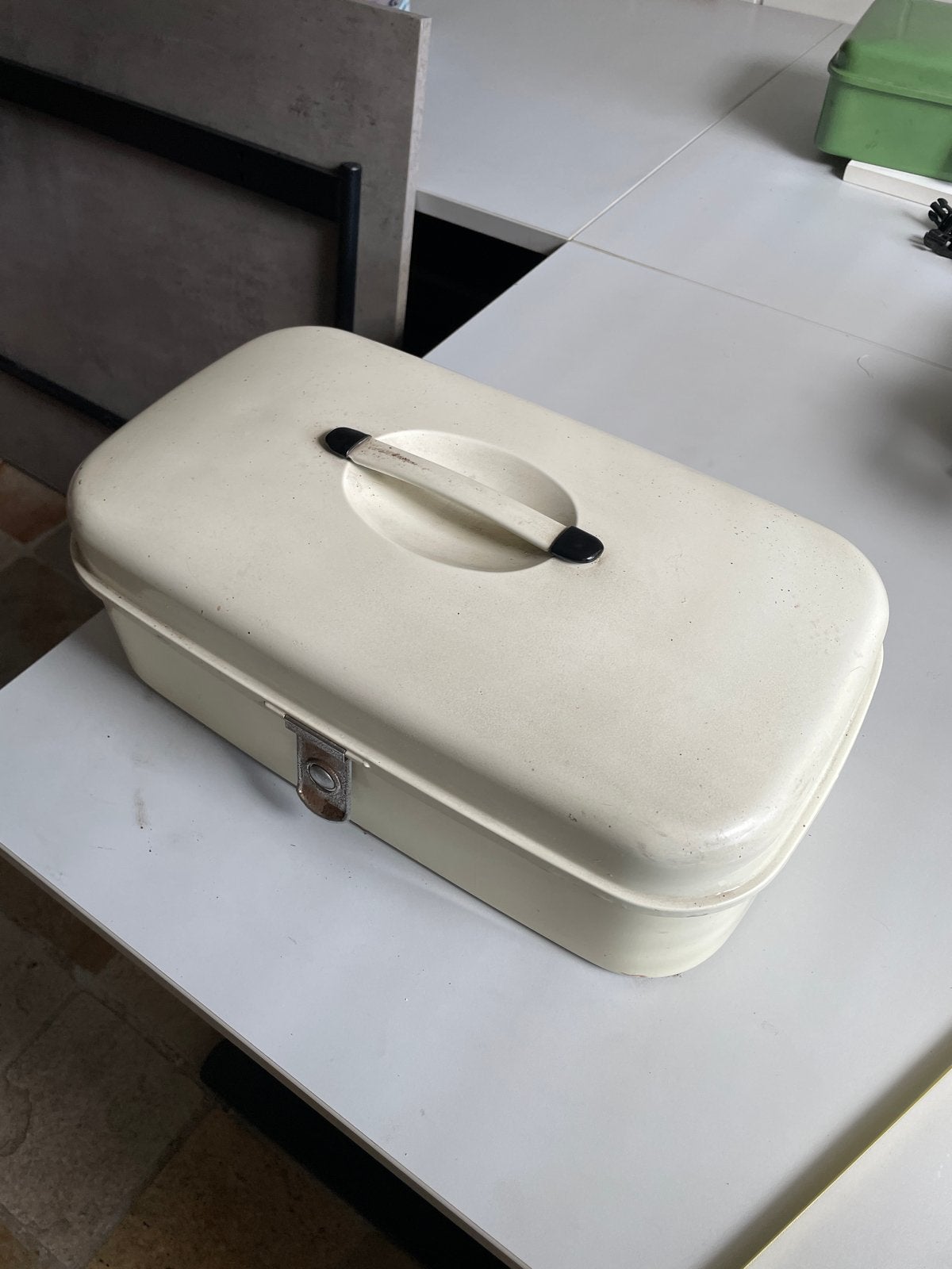 Vintage Brabantia Broodtrommel Gebroken Wit - geen emaille, Antiek en Kunst, Ophalen of Verzenden