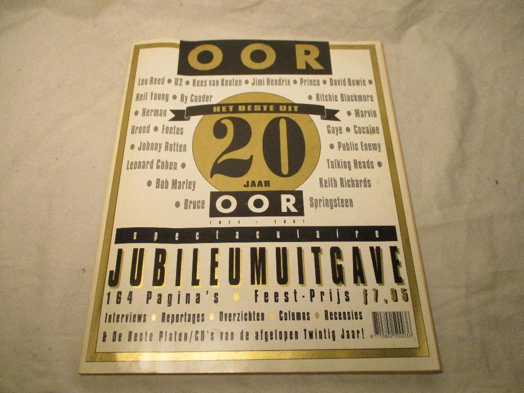 muziek tijdschrift Oor jubileumuitgave 20 jaar, Ophalen of Verzenden, Boek, Tijdschrift of Artikel