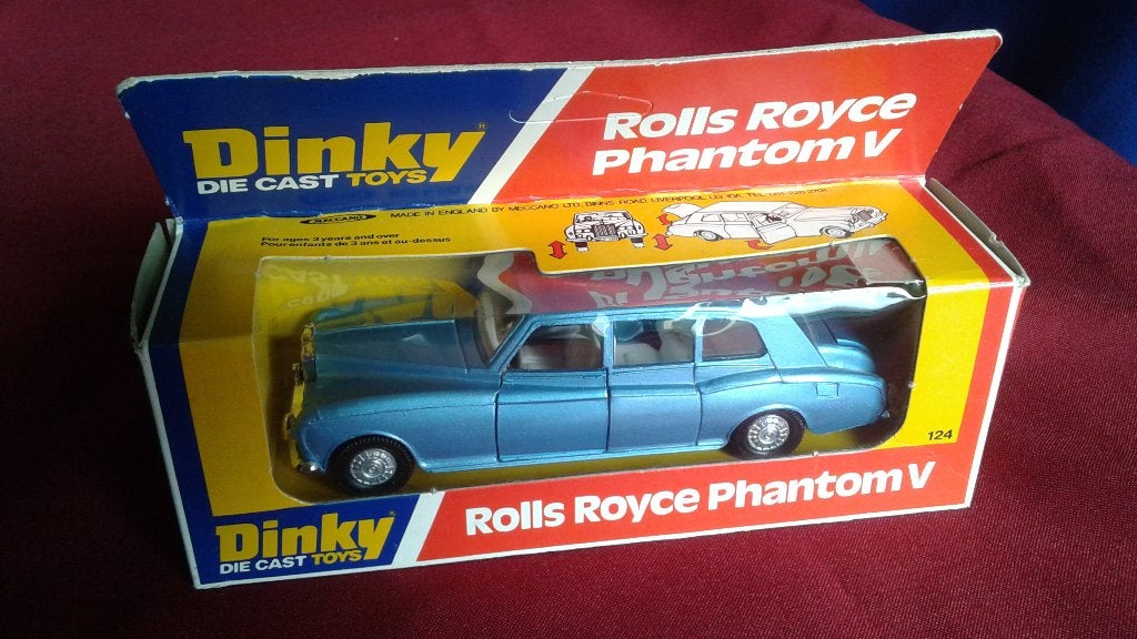 Dinky Toys Rolls Royce Phantom V blauw metallic MIB, Hobby en Vrije tijd, Modelauto's | 1:43, Ophalen of Verzenden, Zo goed als nieuw