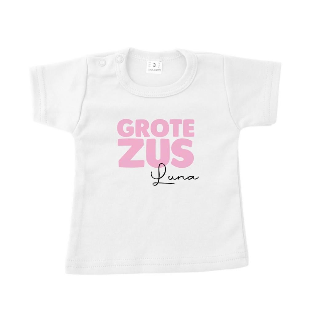 Kinder Tekst shirt Zwanger? Grote zus shirt met naam, Kinderen en Baby's, Kinderkleding | Overige, Nieuw, Meisje, Ophalen of Verzenden
