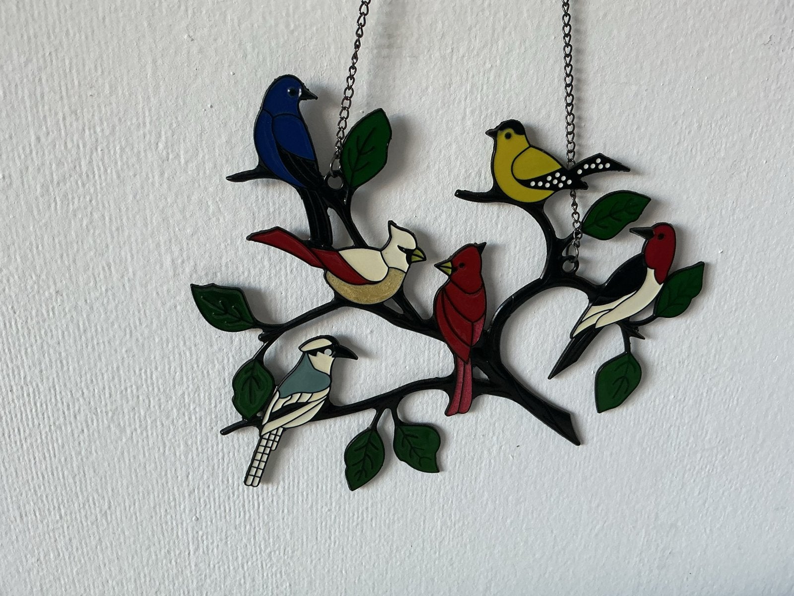 Decoratieve vogels op tak, metaal, Huis en Inrichting, Vintage, Meerkleurig, Ophalen of Verzenden, Zo goed als nieuw