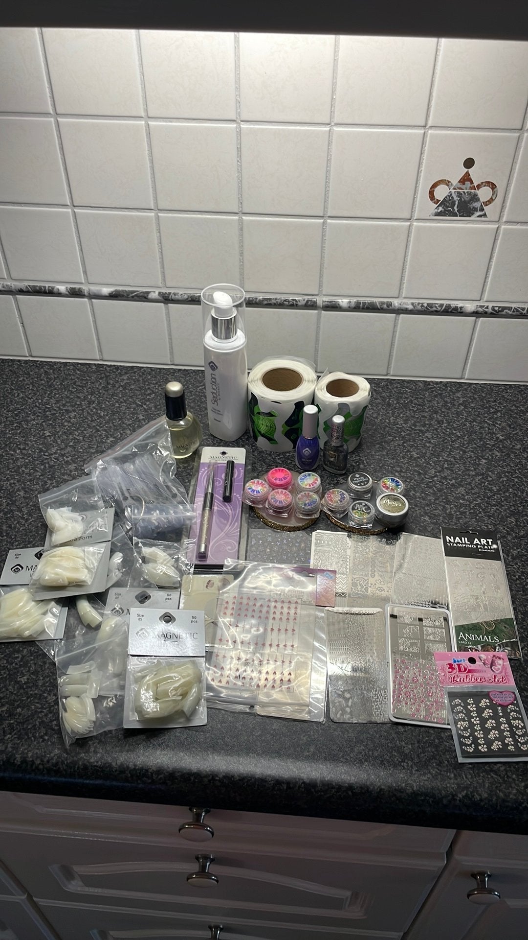 Magnetic pakket gelnagels nail art sjablonen tips, Ophalen of Verzenden, Zo goed als nieuw, Overige typen