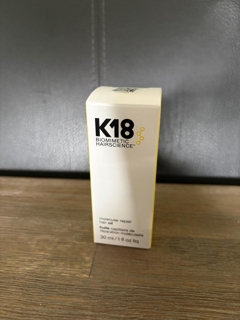 K18 Biomimetic Hairscience Molecular Repair Hair Oil 30ml, Ophalen of Verzenden, Nieuw, Haarverzorger of -hersteller