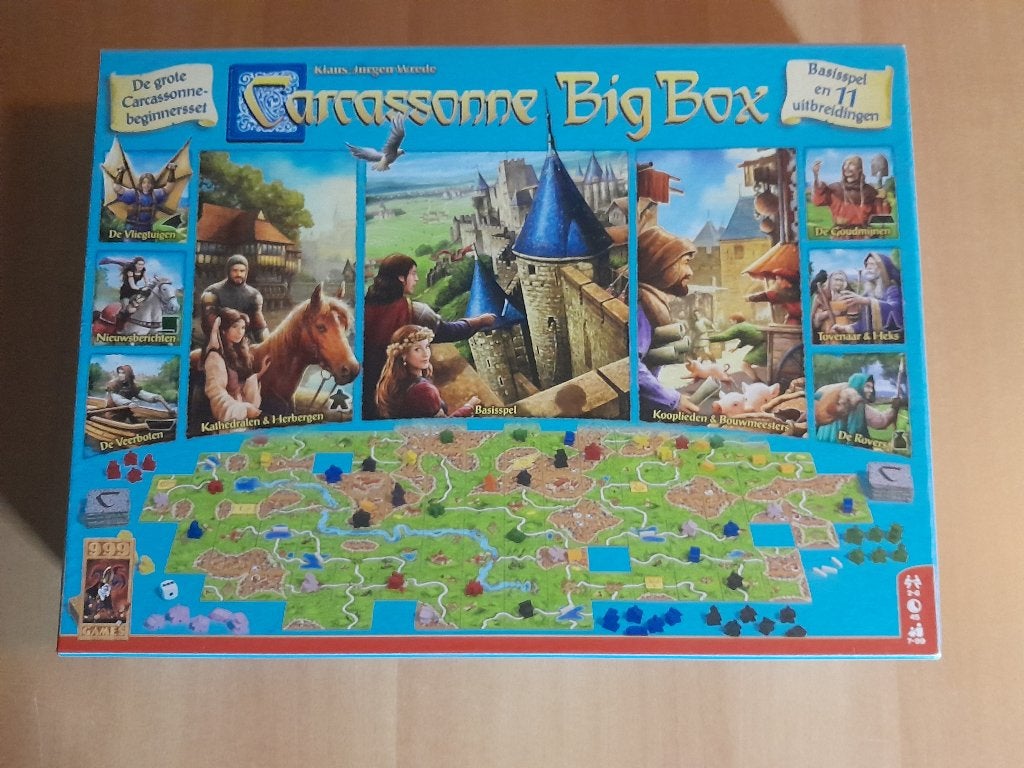 Carcassonne Big Box Set ( Basisspel + 11 uitbreidingen ), Een of twee spelers, Ophalen, Zo goed als nieuw, 999 Games