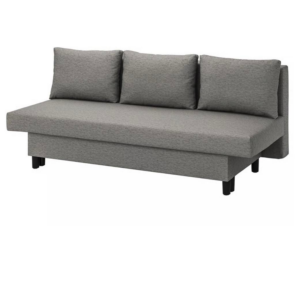 IKEA slaapbank, grijs, 3-zits, Ophalen, Tweepersoons, Zo goed als nieuw, 180 cm