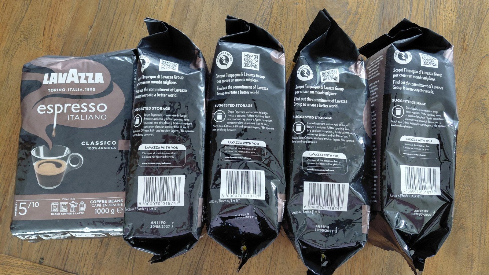 Lavazza koffiebonen 5 1kg, Ophalen of Verzenden
