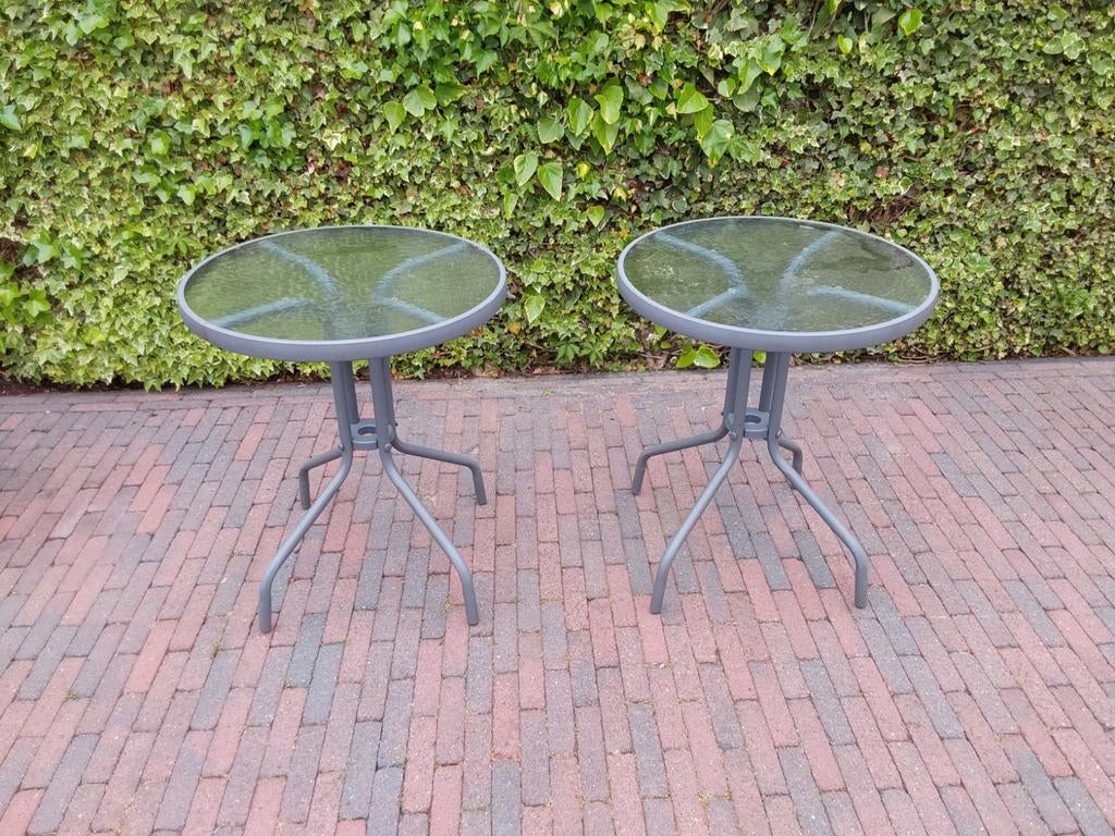 Tafel bistro, Ophalen of Verzenden, Gebruikt, Rond, Metaal