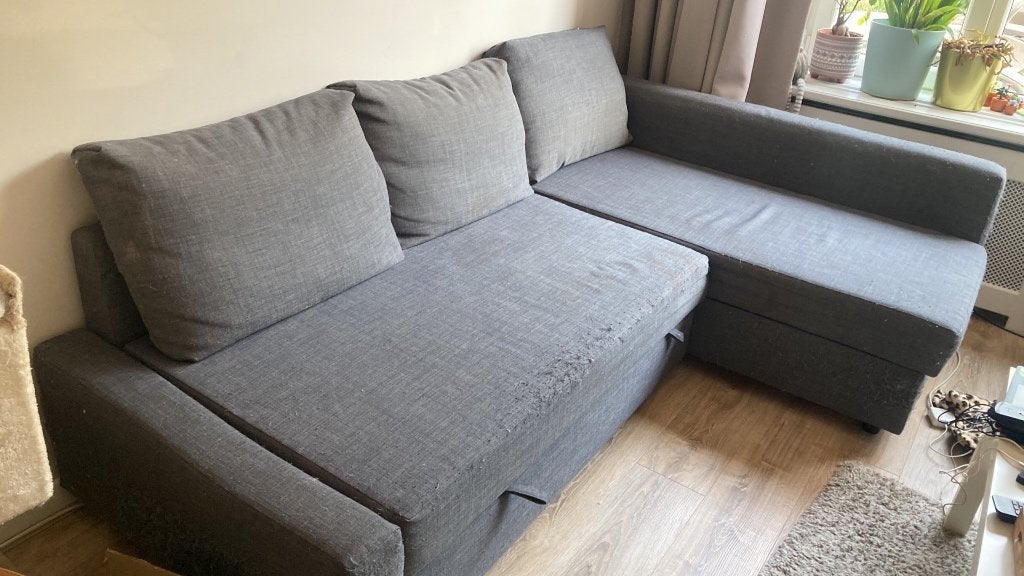 Corner sofa, 250 tot 300 cm, Gebruikt, 125 tot 150 cm, Ophalen of Verzenden