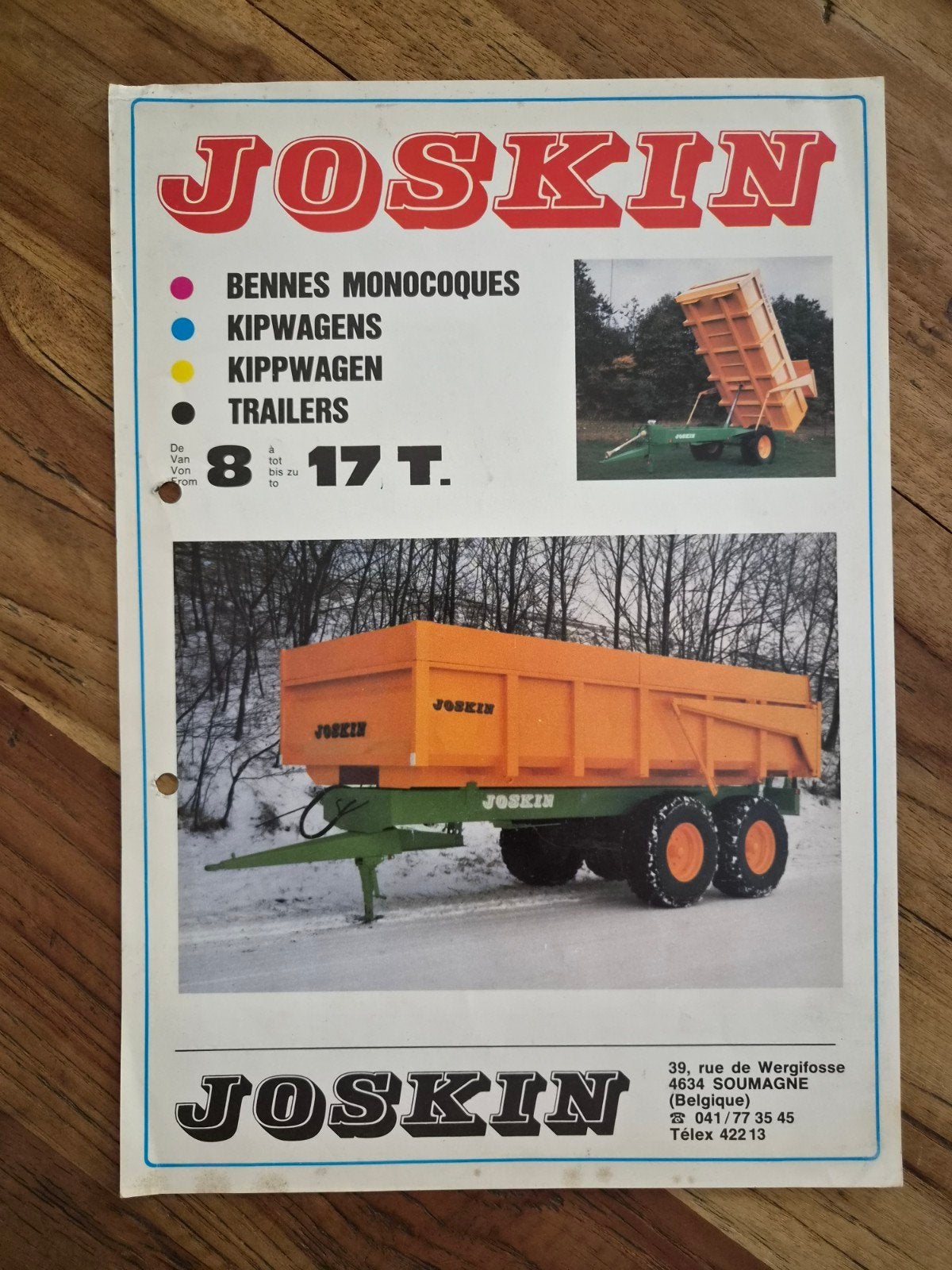 tractor folder Joskin 8-17 T, Boeken, Ophalen of Verzenden