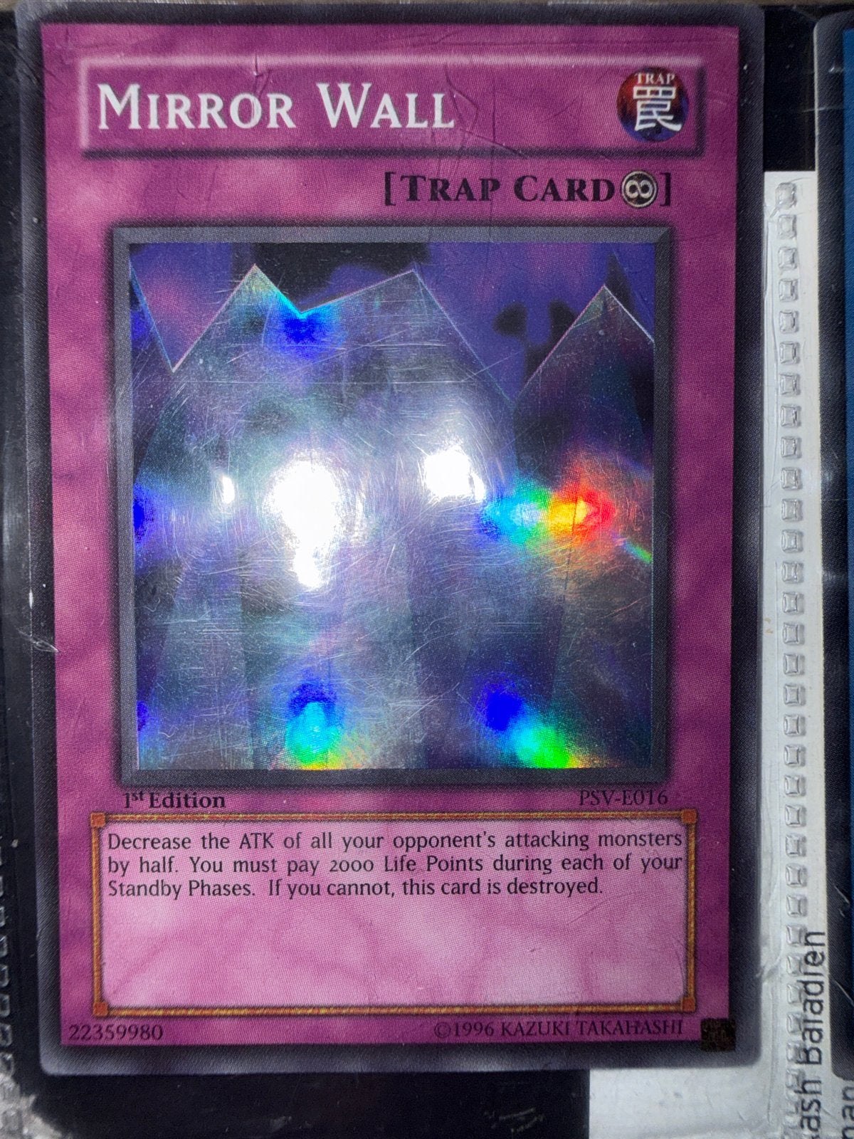 Yu-Gi-Oh! Mirror Wall 1st Edition PSV-E016 Trap Card, Ophalen of Verzenden, Gebruikt