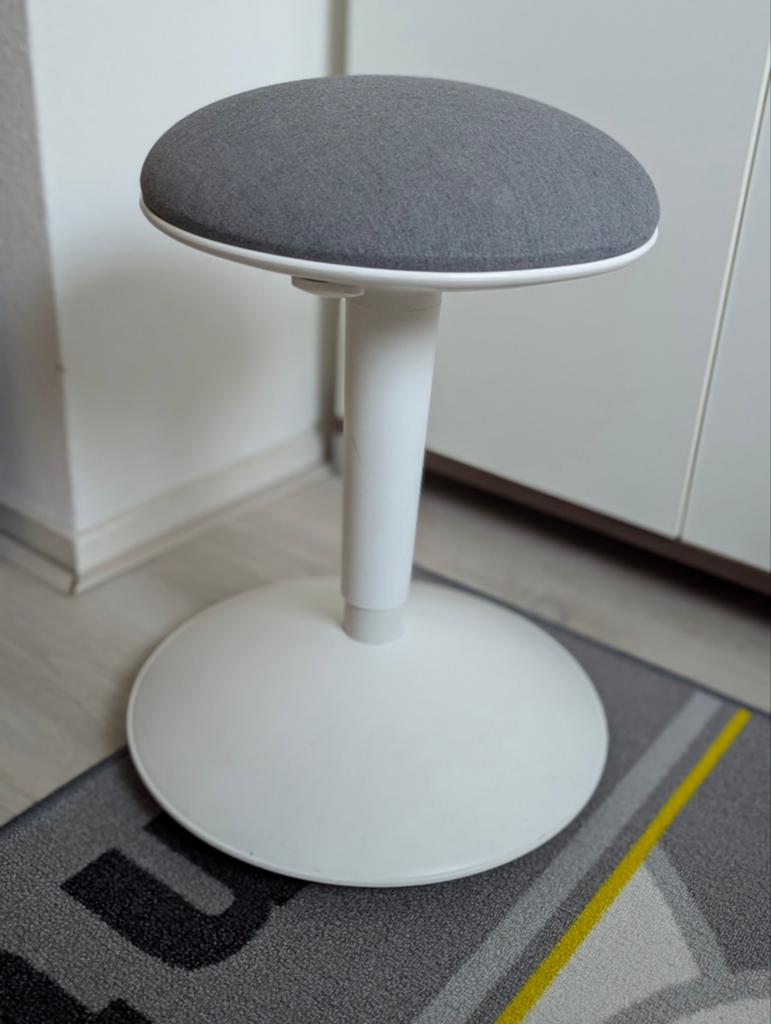 IKEA Nilserik wit grijs ergonomische kruk stoel verstelbaar, Ophalen of Verzenden, In hoogte verstelbaar