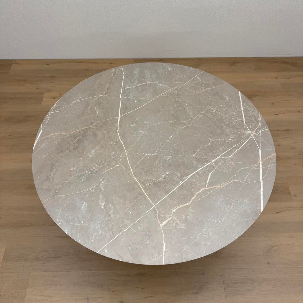 Ronde eettafel HPL Marmor Lugano 120cm - Direct Leverbaar, Rond, Ophalen of Verzenden, Zo goed als nieuw, Info@betaalbaar-design.nl